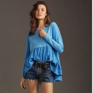 NWT Anthropologie Pilcro Long Sleeve Babydoll Top